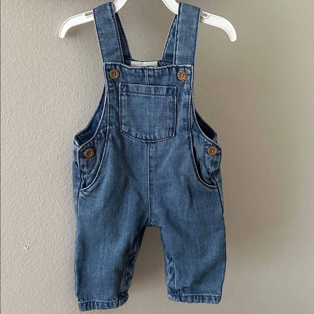 Organic little planet by Carter's Denim Blue Baby Overalls (3M)